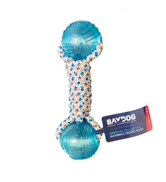 1ea Baydog Barbell Rope Toss Toy - Treat
